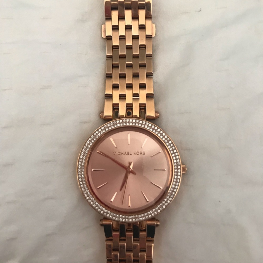 Michael Kors Rose Gold Diamond Crystal Watch